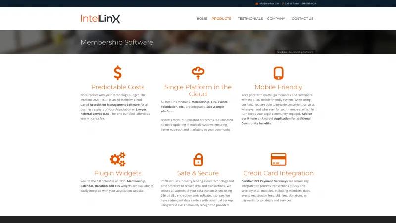 Homepage of IntelLinx