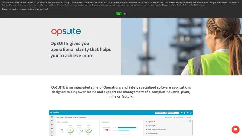 Homepage of OpSUITE