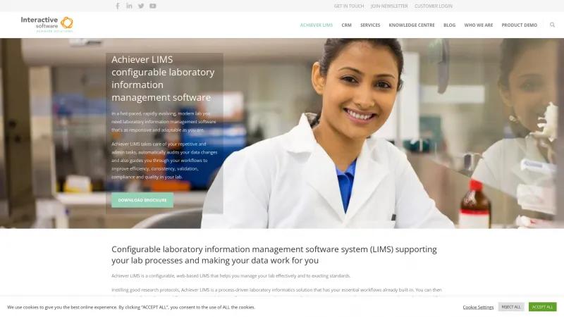 Homepage of Achiever Medical LIMS