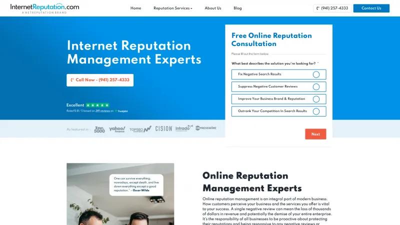 Homepage of InternetReputation.com