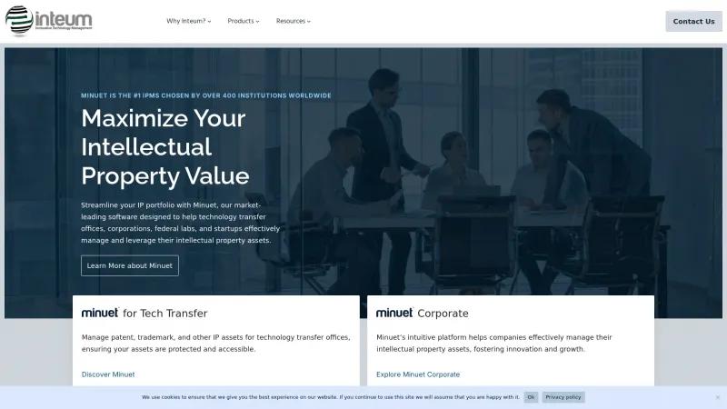 Homepage of Inteum