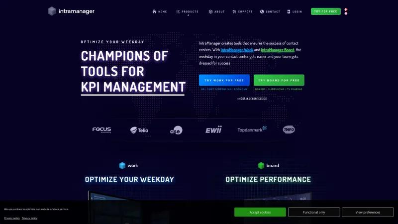 Homepage of IntraManager