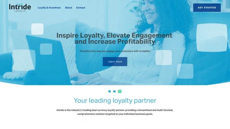 Homepage of Intride Loyalty