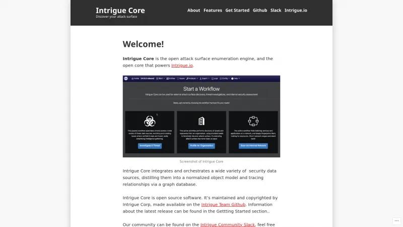 Homepage of Intrigue