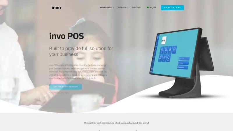 Homepage of invo POS