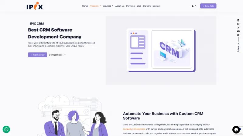 Homepage of IPIX CRM