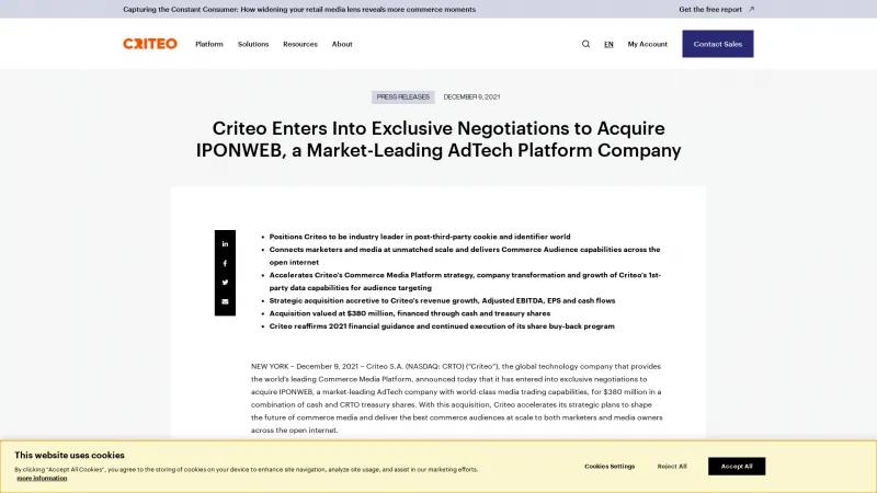 Homepage of IPONWEB