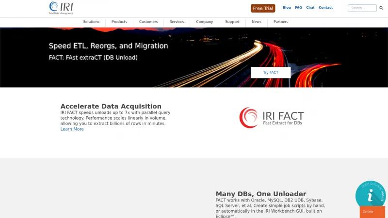 Homepage of IRI Fast Extract (FACT)