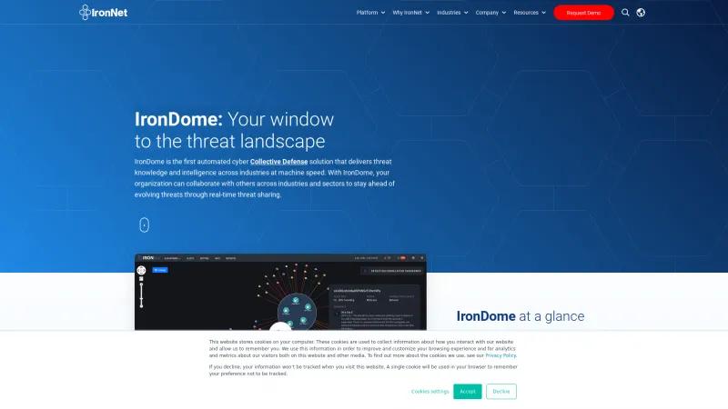 Homepage of IronDome