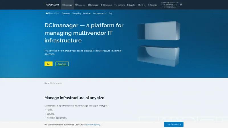 Homepage of DCImanager