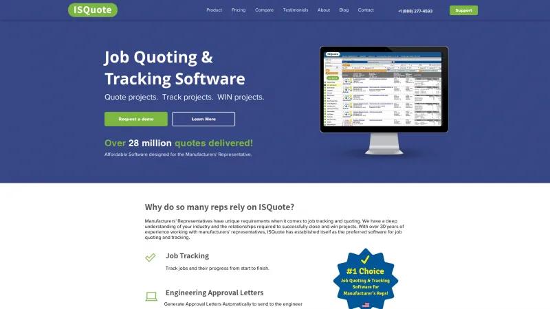 Homepage of ISQuote