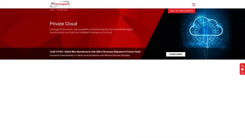 Homepage of IT Convergence Private Cloud