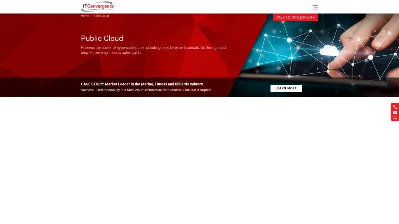 Homepage of IT Convergence Public Cloud