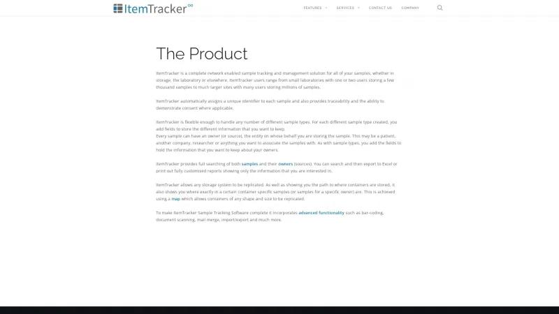 Homepage of ItemTracker