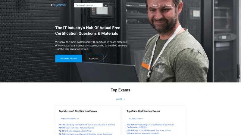 Homepage of ITExams