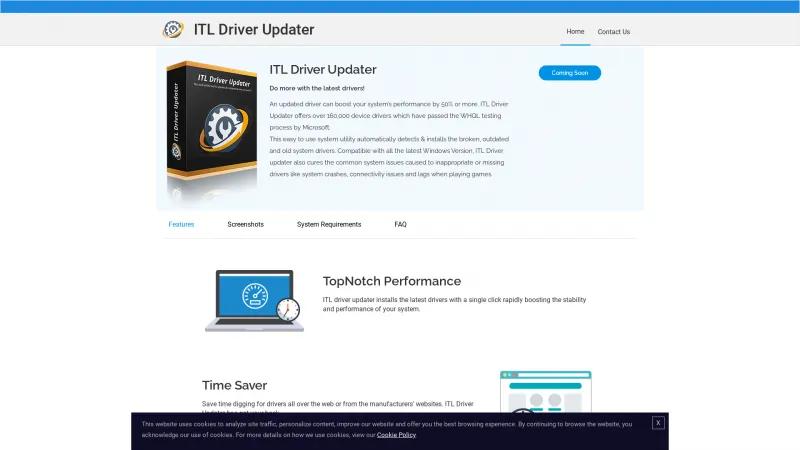 Homepage of ITL Driver Updater