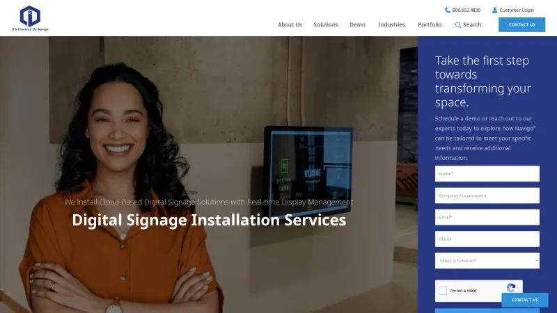 Homepage of Navigo Digital Signage