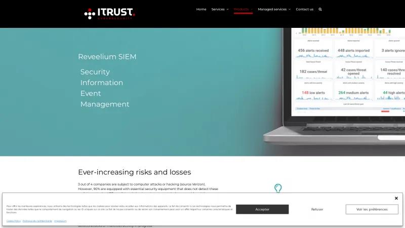 Reveelium SIEM by ITrust: Elevate Your Cybersecurity with Advanced Threat Detection and Comprehensive Log Management Homepage of Reveelium