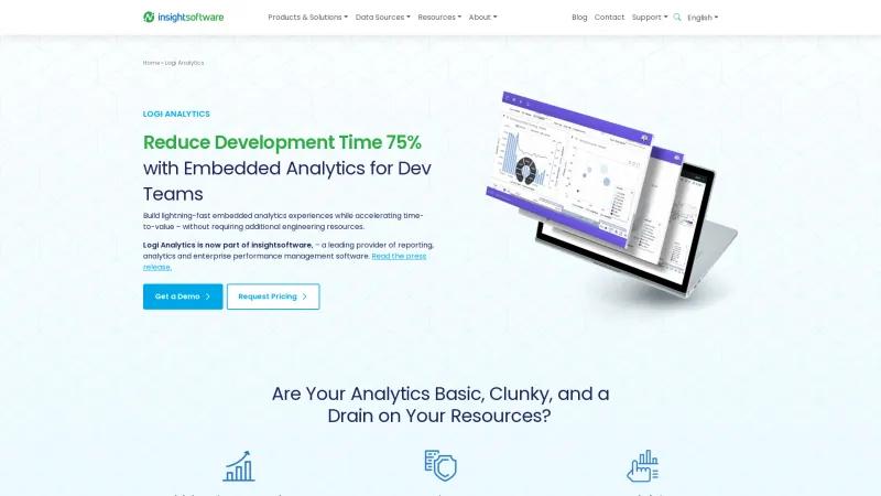 Homepage of Izenda Embedded BI & Analytics