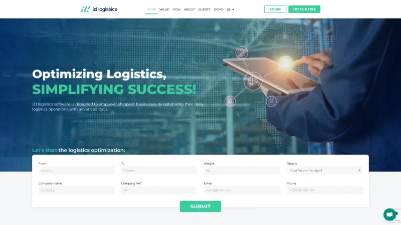 Homepage of IZI Logistics