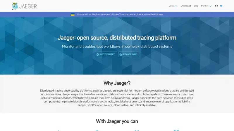 Homepage of Jaeger