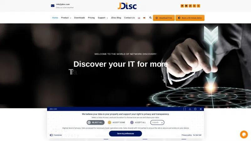 Homepage of JDisc Discovery