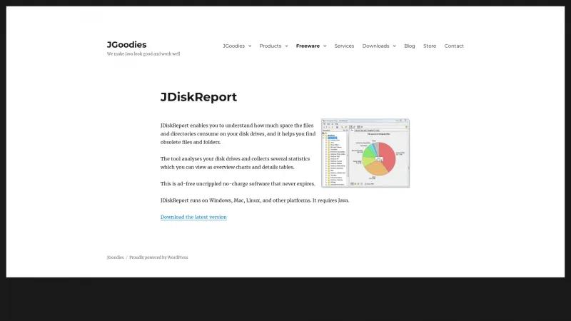 Homepage of JDiskReport