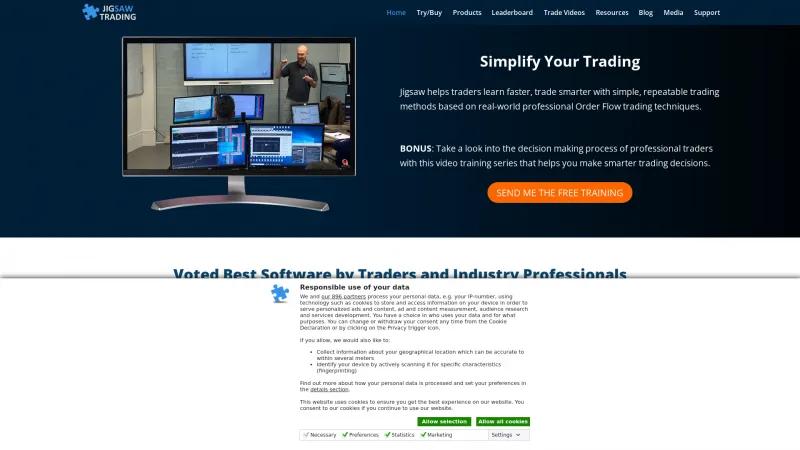 Homepage of JigSaw Trading