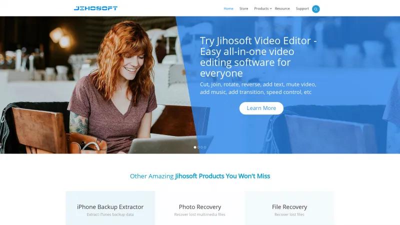 Homepage of Jihosoft Video Editor