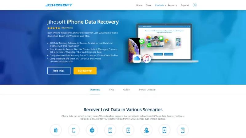 Homepage of Jihosoft iPhone Data Recovery