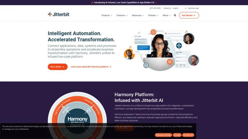 Homepage of Jitterbit