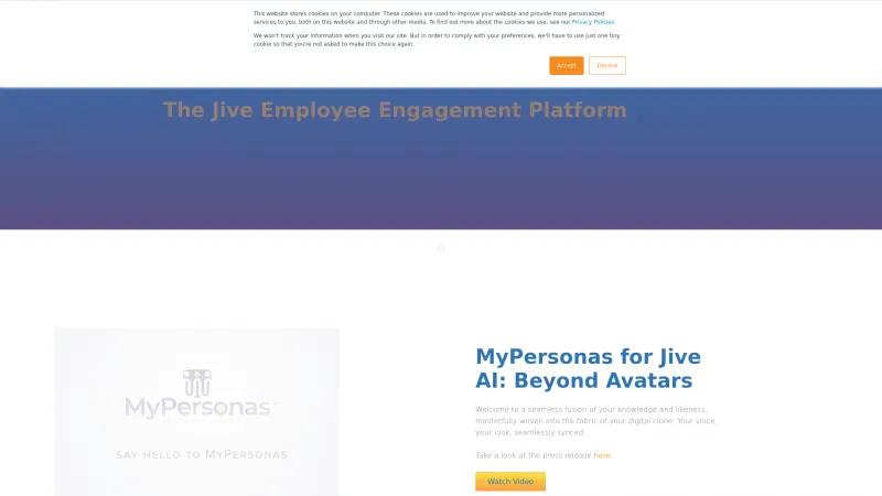 Homepage of Jive