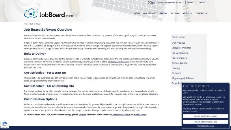 Homepage of JobBoard.com