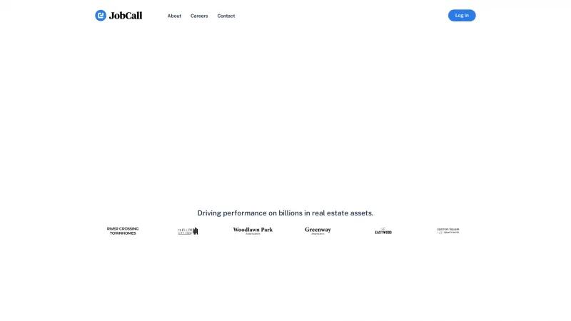 Homepage of JobCall