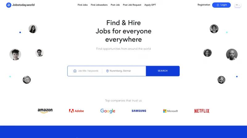 Homepage of Jobstoday.world