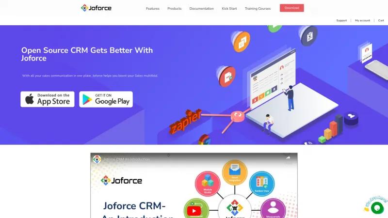 Homepage of Joforce CRM