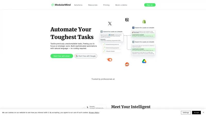 Homepage of ModularMind