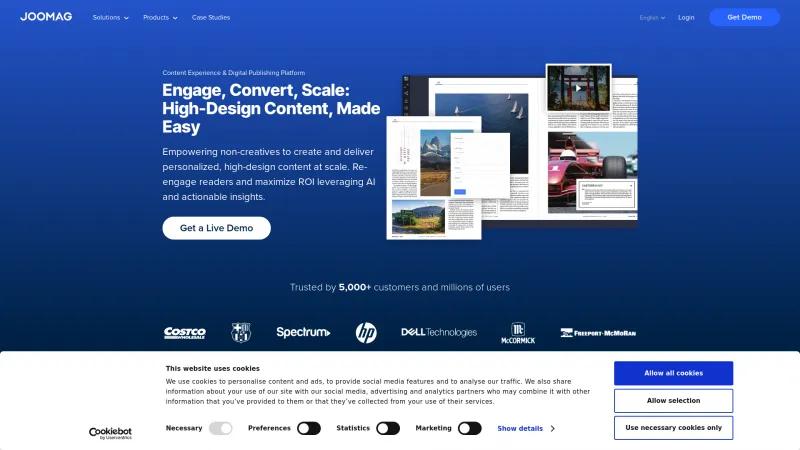 Homepage of Joomag