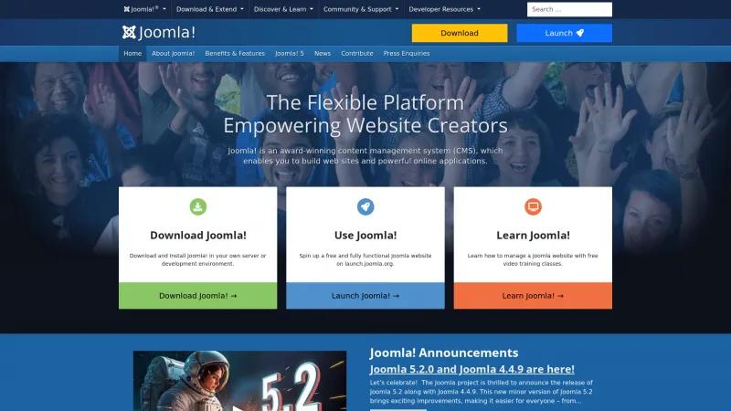 Homepage of Joomla!