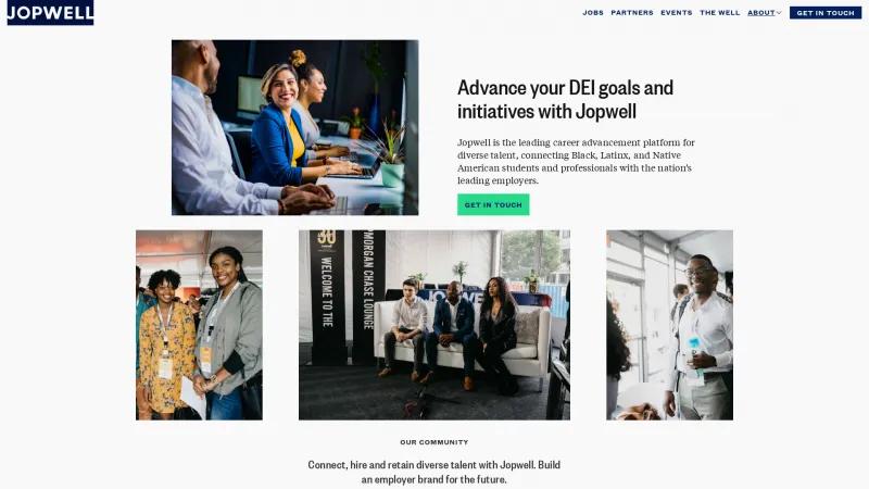 Homepage of Jopwell