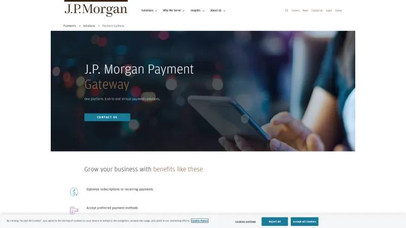 Homepage of J.P. Morgan Payments Platform