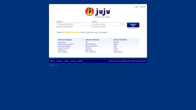 Homepage of Juju