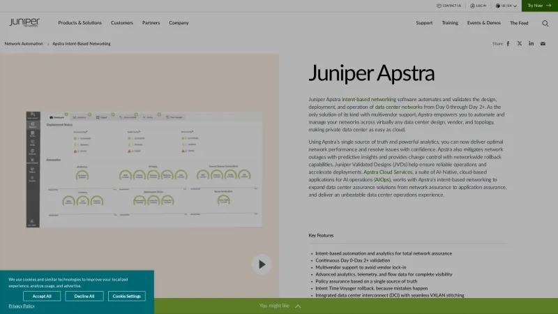 Homepage of Juniper Apstra System