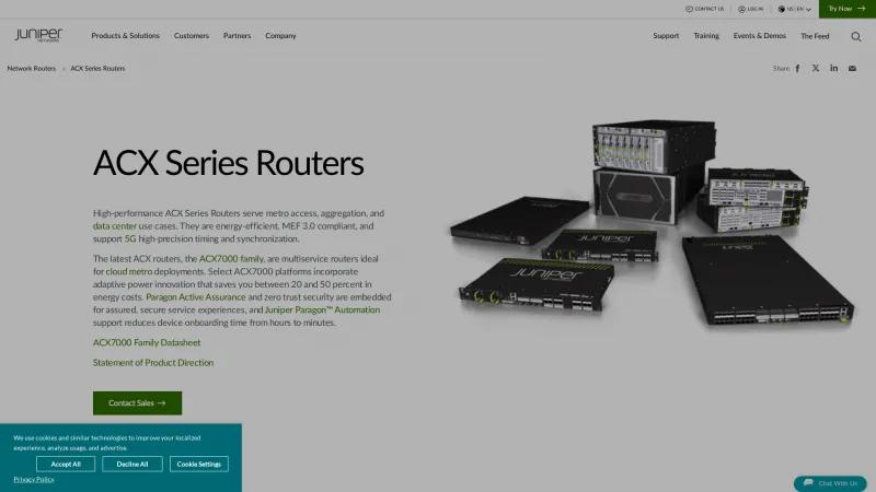 Homepage of Juniper ACX Series Routers