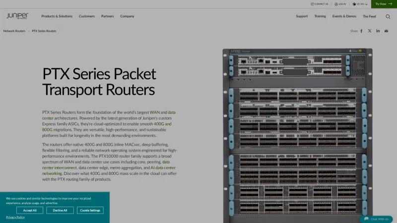 Homepage of Juniper PTX Series Routers