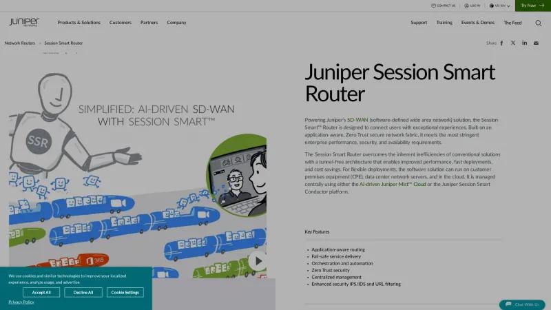 Homepage of Juniper Session Smart Router