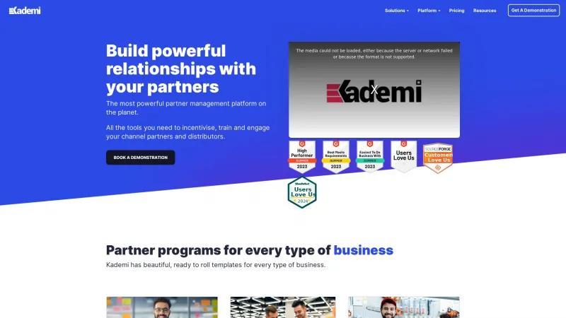 Homepage of Kademi