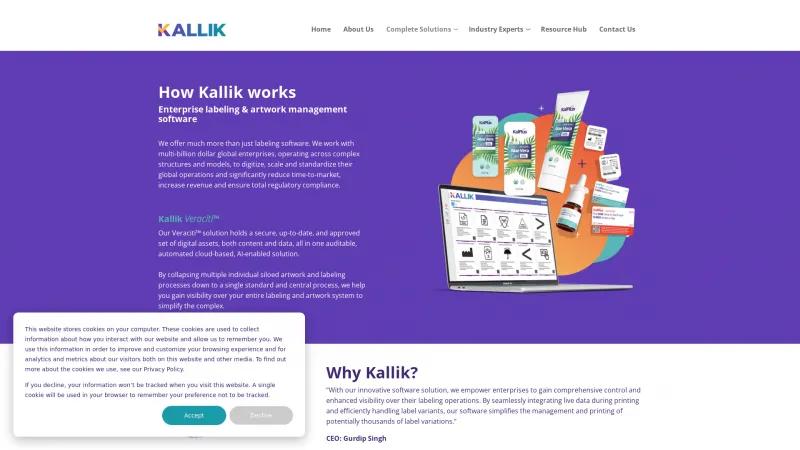 Homepage of Kallik Veraciti