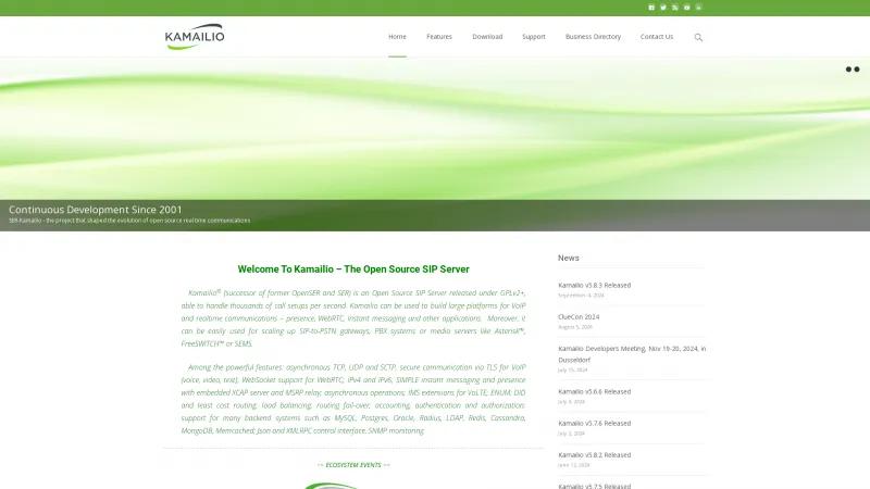 Homepage of Kamailio