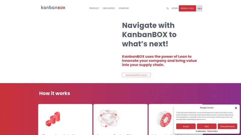 Homepage of KanbanBOX